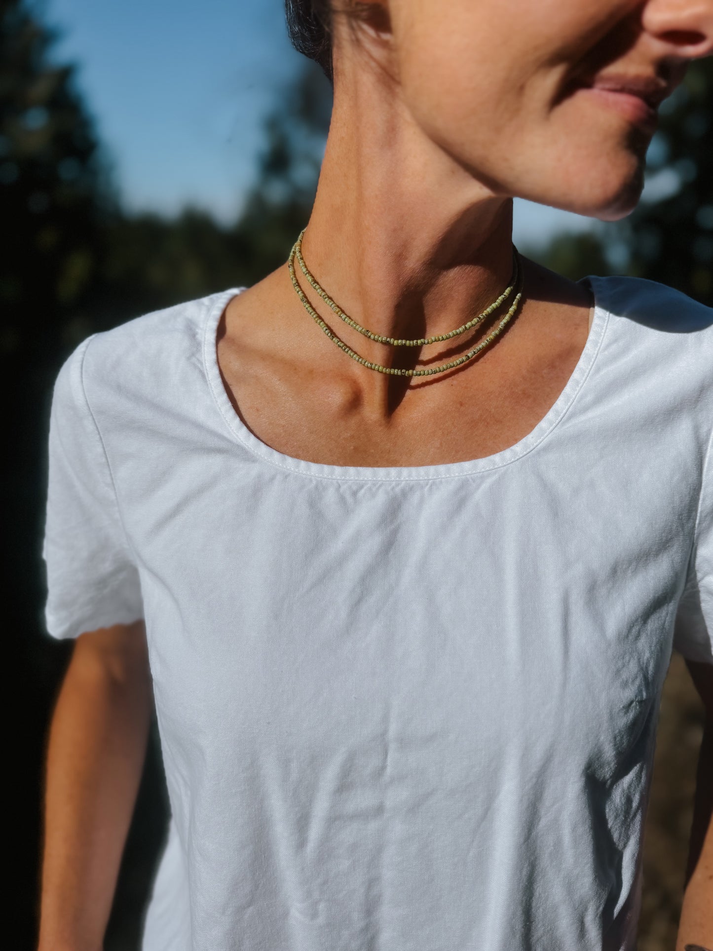 Pumpkin beaded choker