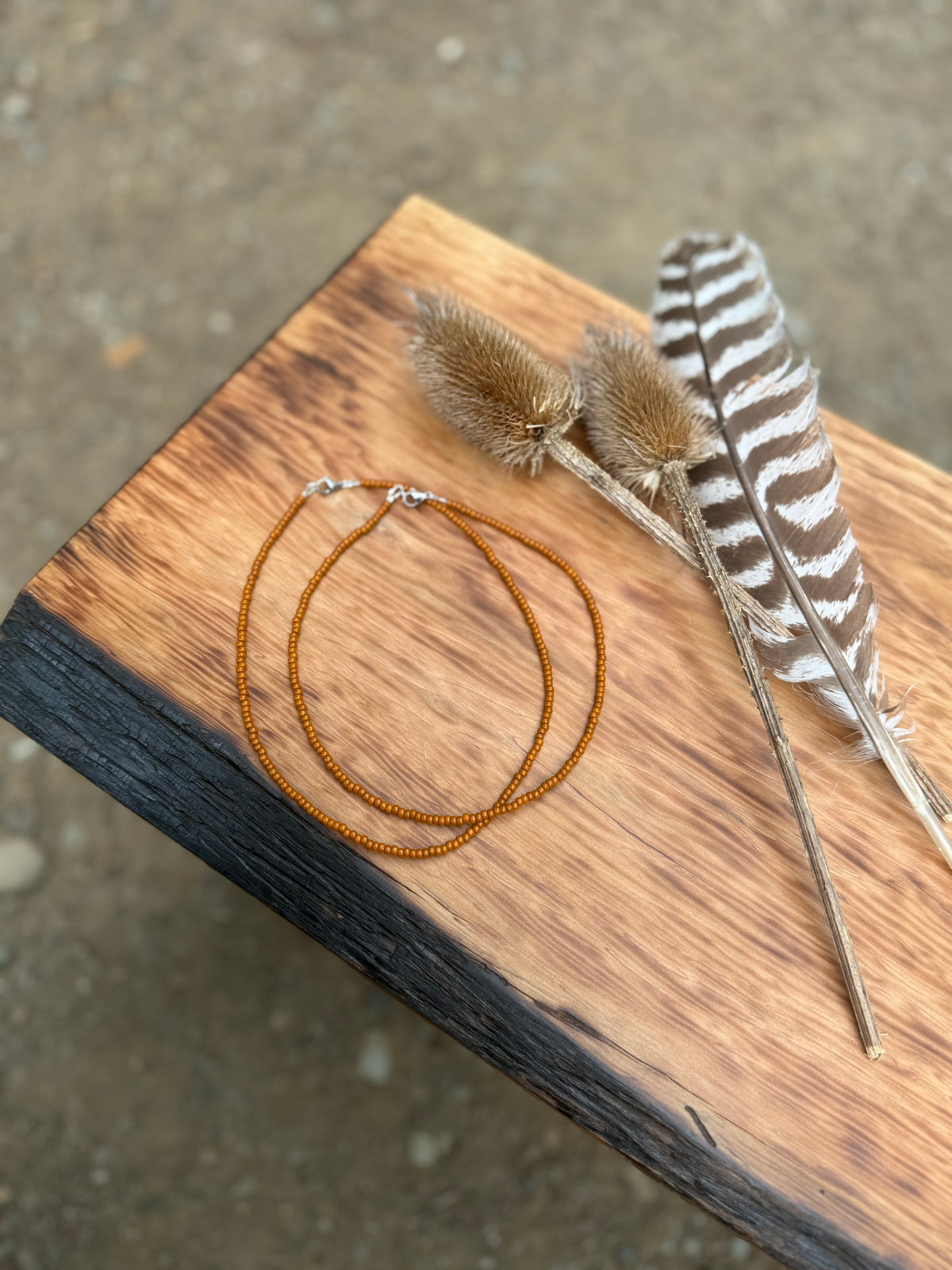 Pumpkin beaded choker