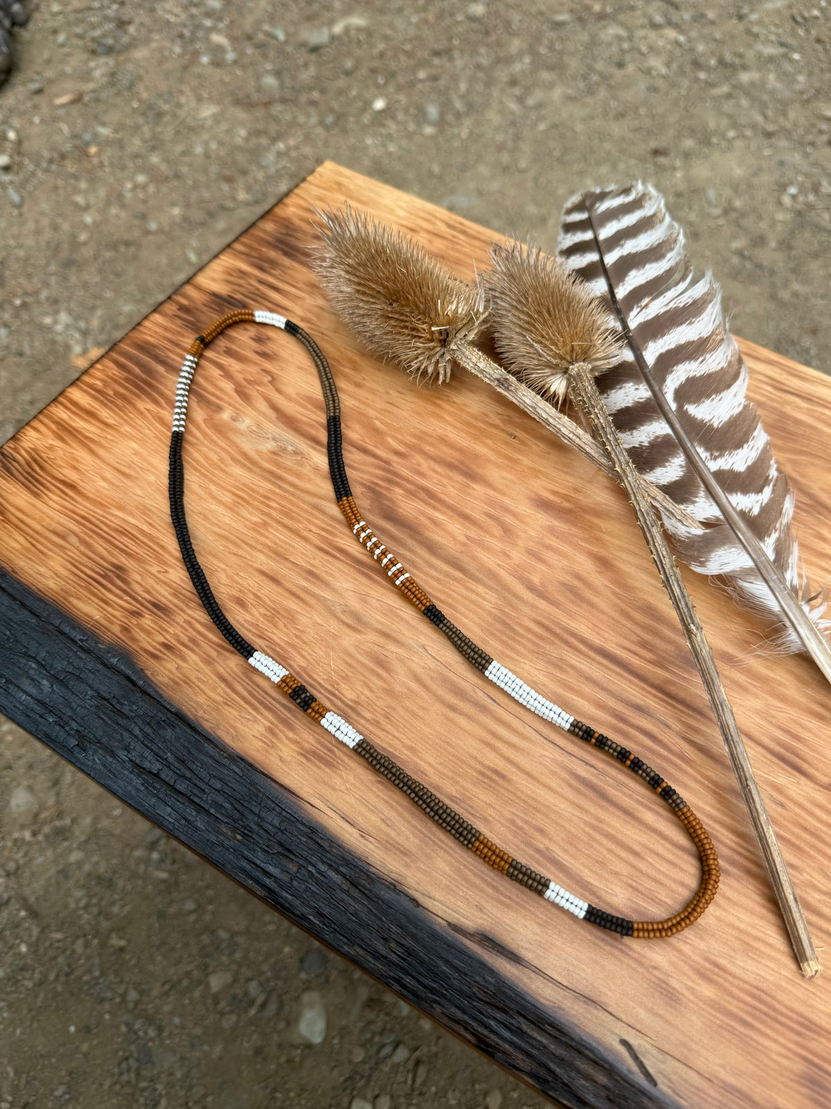 Long herringbone necklace