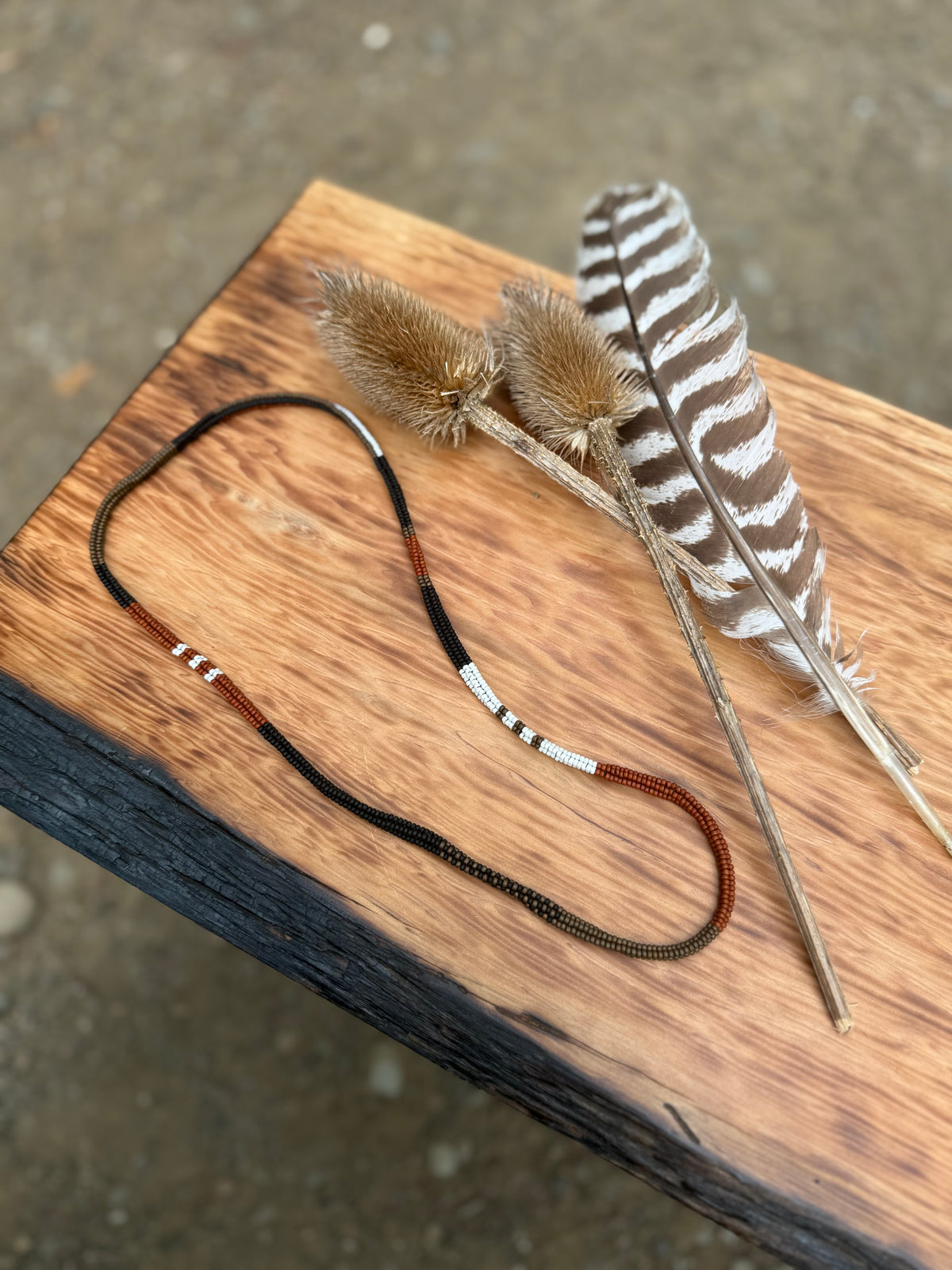 Long herringbone necklace