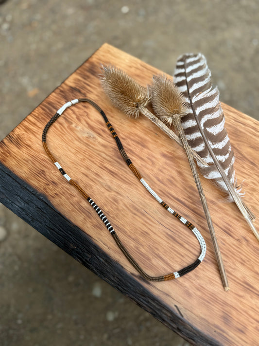 Long herringbone necklace