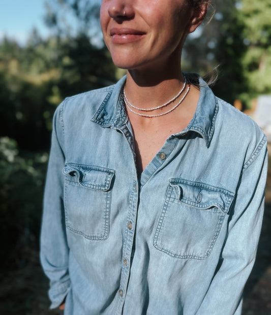 Freshwater pearl choker (small pearl size)